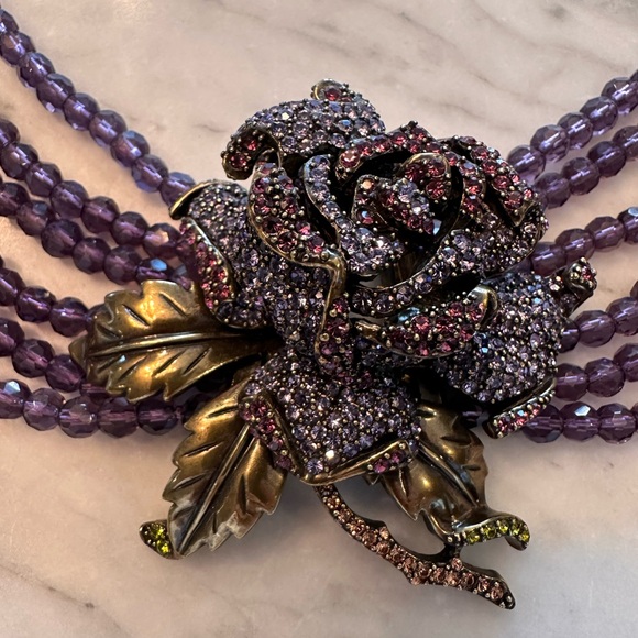 Heidi Daus Elegant Purple Rose Necklace - Picture 6 of 12